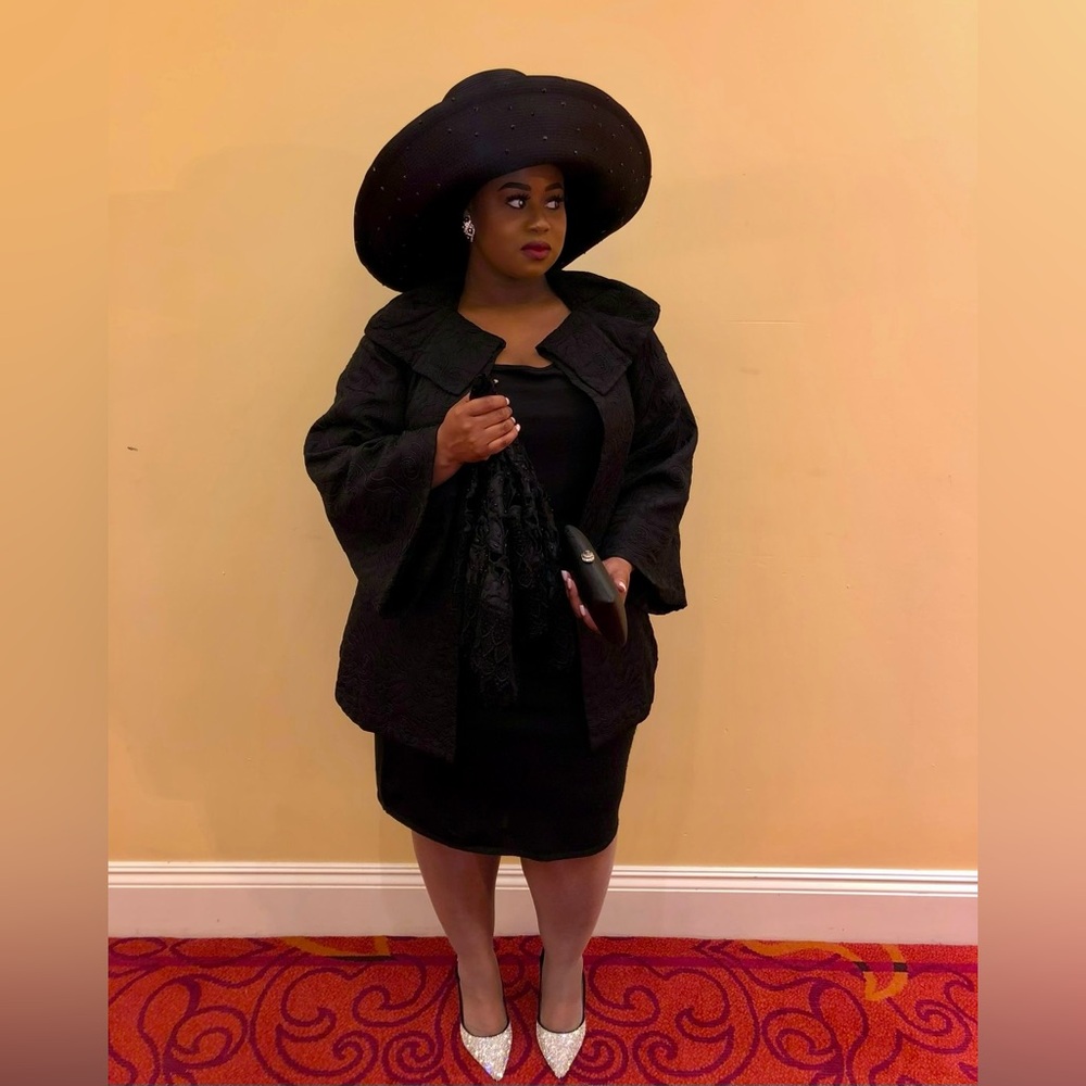 Vintage 50s Swing Coat - Black Acetate Soutache Cocktail Size M-XL